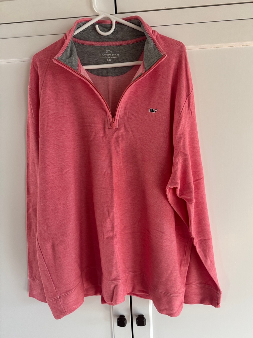 Vineyard Vines Men's Coral Pink Quarter-Zip Pullover